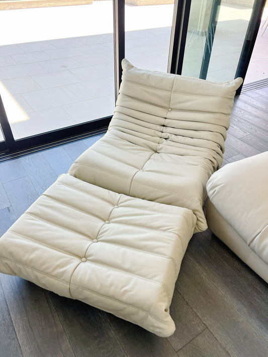 Memory Foam Leathaire Lazy Sofa+Ottoman