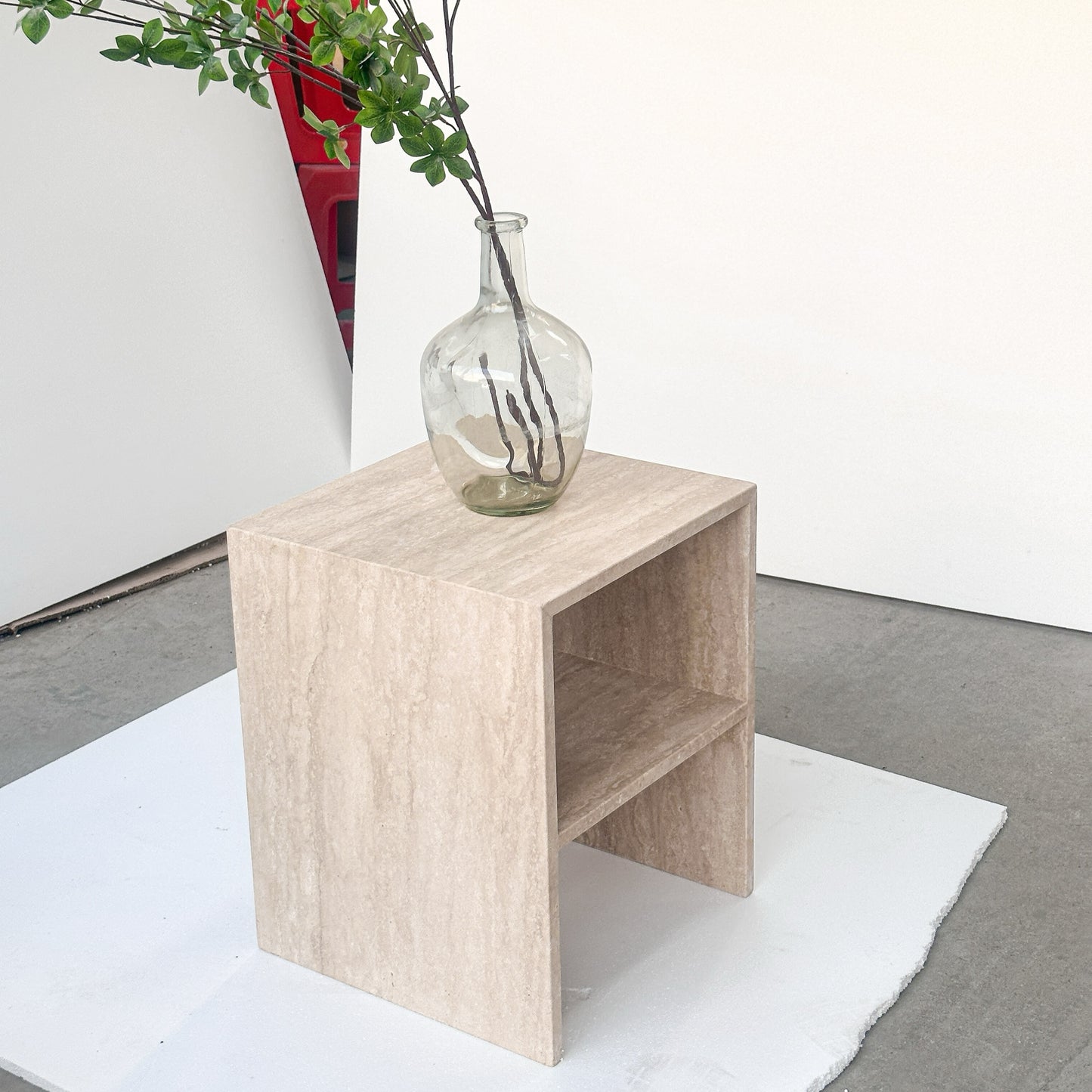 Aspen Travertine Side Table/Nightstand