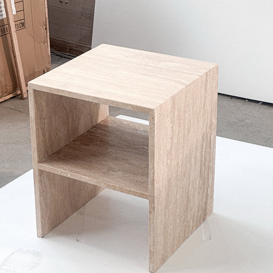 Aspen Travertine Side Table/Nightstand