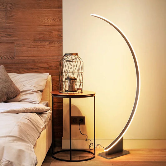 Arc Half Moon Floor Lamp Built in 3 Lights Dimmer